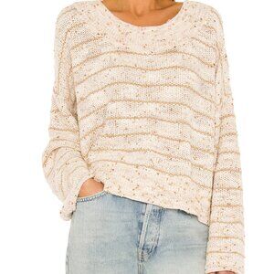 Free People Starlight Pullover Knit Sweater in Pearl Island in Sz Large